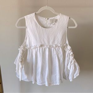 J.O.A Los Angeles Linen Cold Shoulder Peplum Top